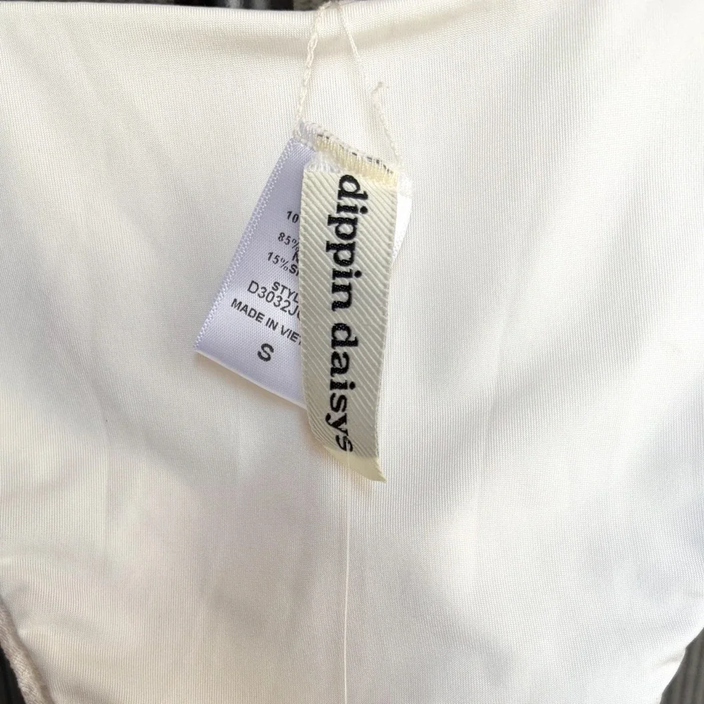 Dippin Daisys‎ Womens Cream Textured Bikini Bottom Small NWT